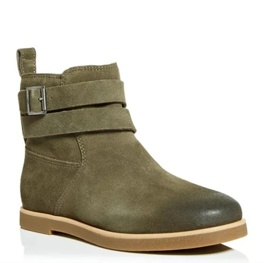 UGG Olive Suede Zippered Ankle Boots Size 6